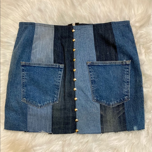 Handmade Denim Mini Skirt - Picture 2 of 2